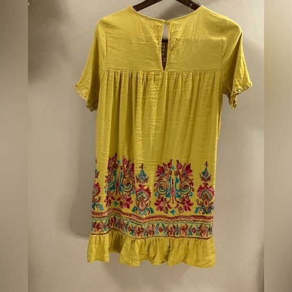 UMGEE Yellow Gold Short-Sleeve Dress Size Medium - Picture 2 of 11